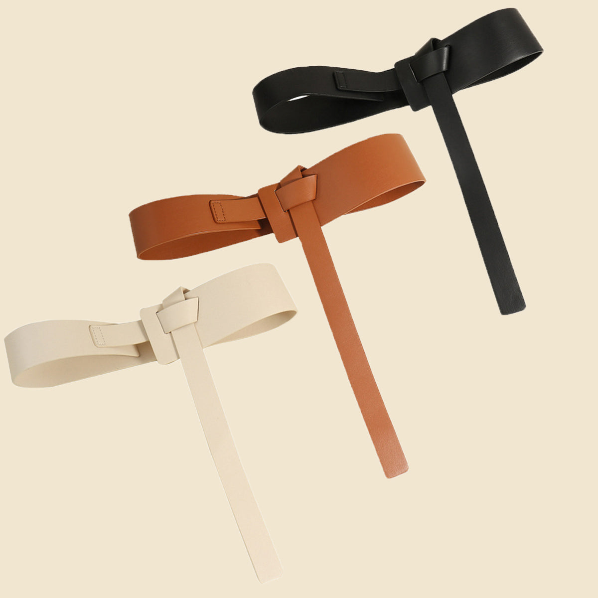 Knot Detail Leather Belt