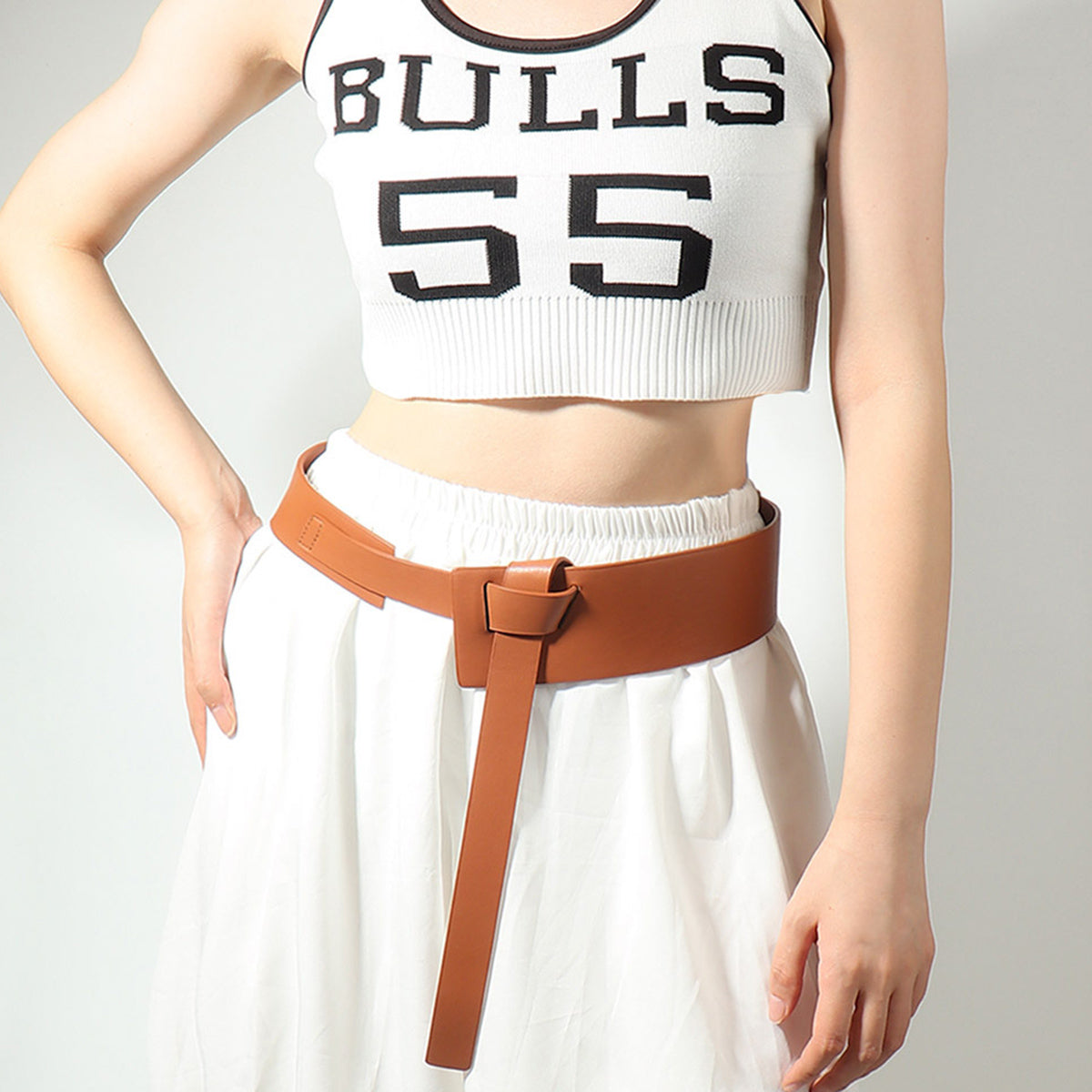 Knot Detail Leather Belt
