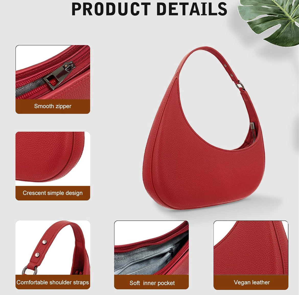 Leather Moon Shoulder Bag