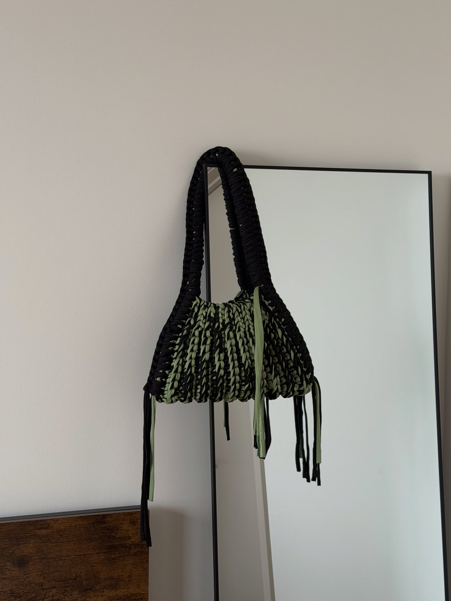 CLEO Shoulder Bag - Lizard Green Striped