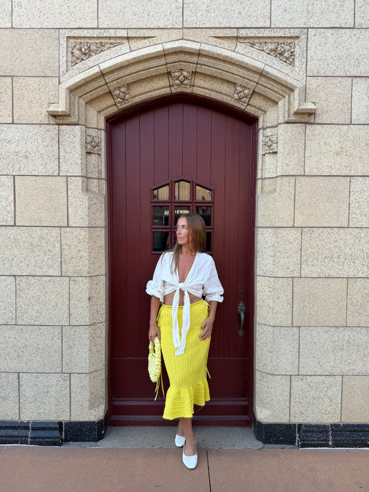 Cotton Midi Ruffle Skirt- Multiple Colors