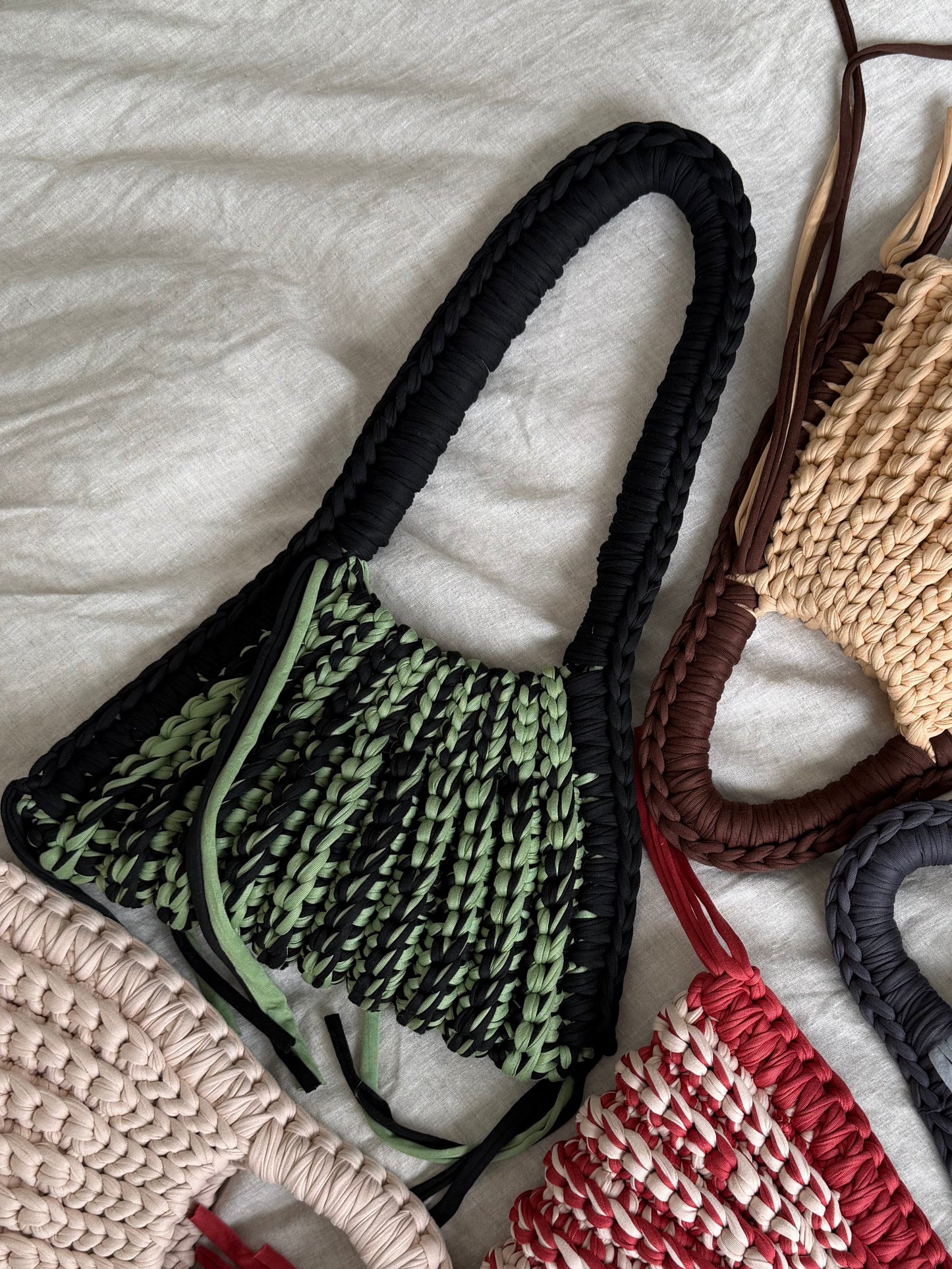 CLEO Shoulder Bag - Lizard Green Striped