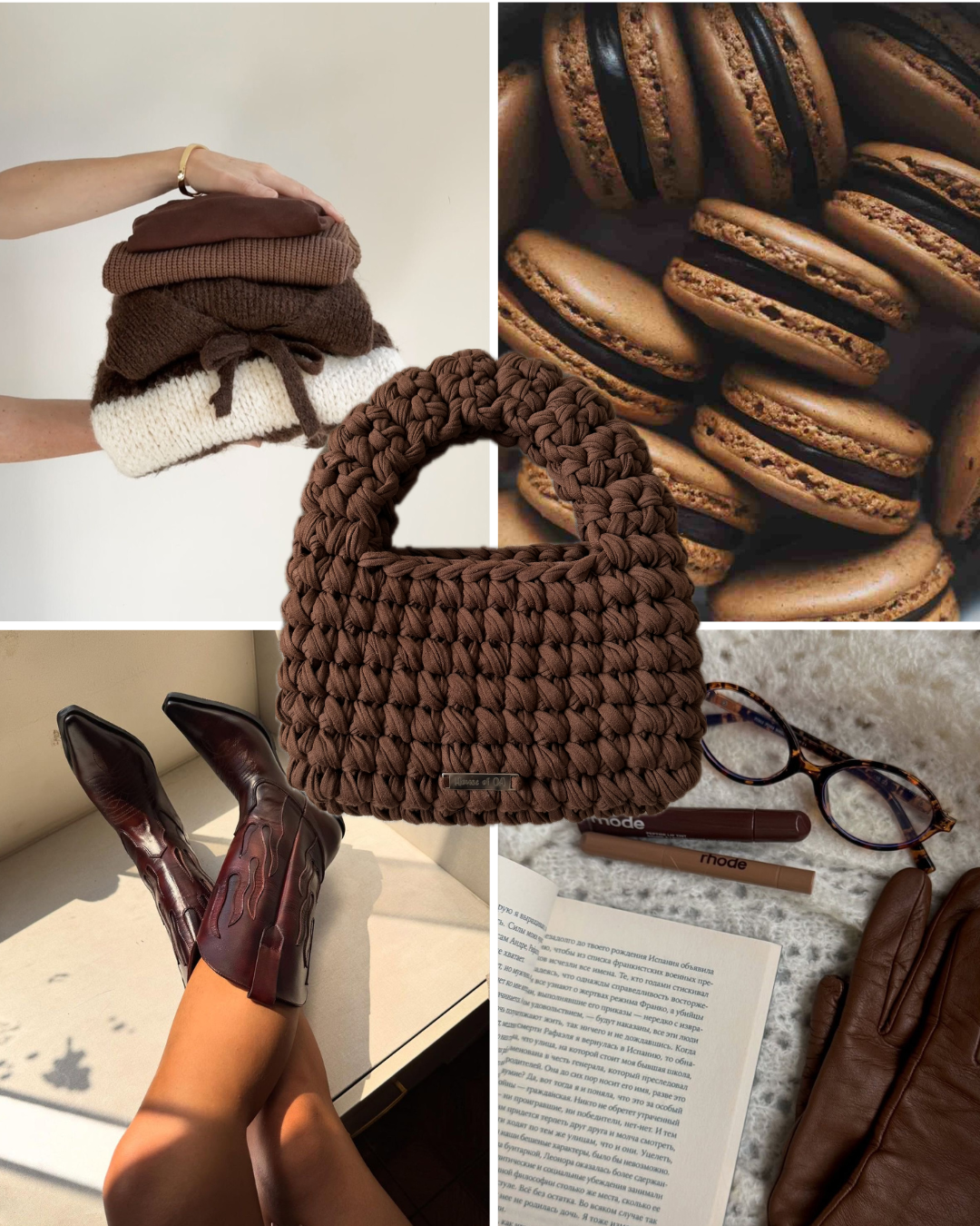 Medium MUSHROOM Handbag - Chocolate Brown