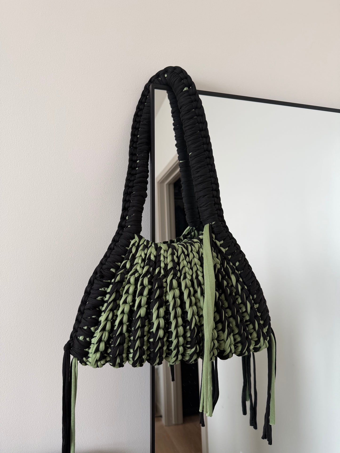 CLEO Shoulder Bag - Lizard Green Striped