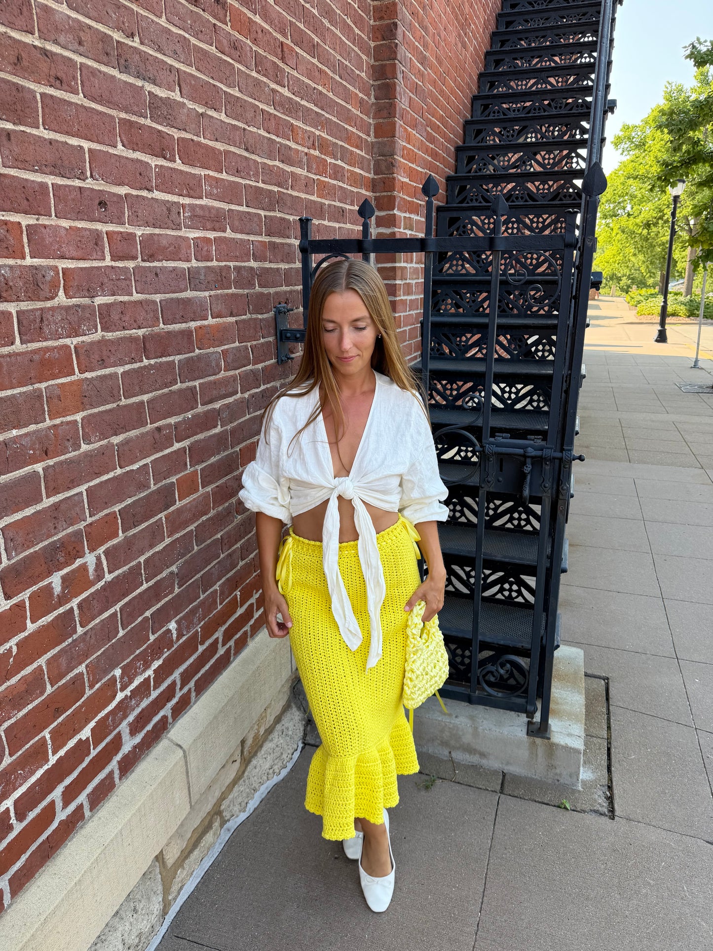 Cotton Midi Ruffle Skirt- Multiple Colors