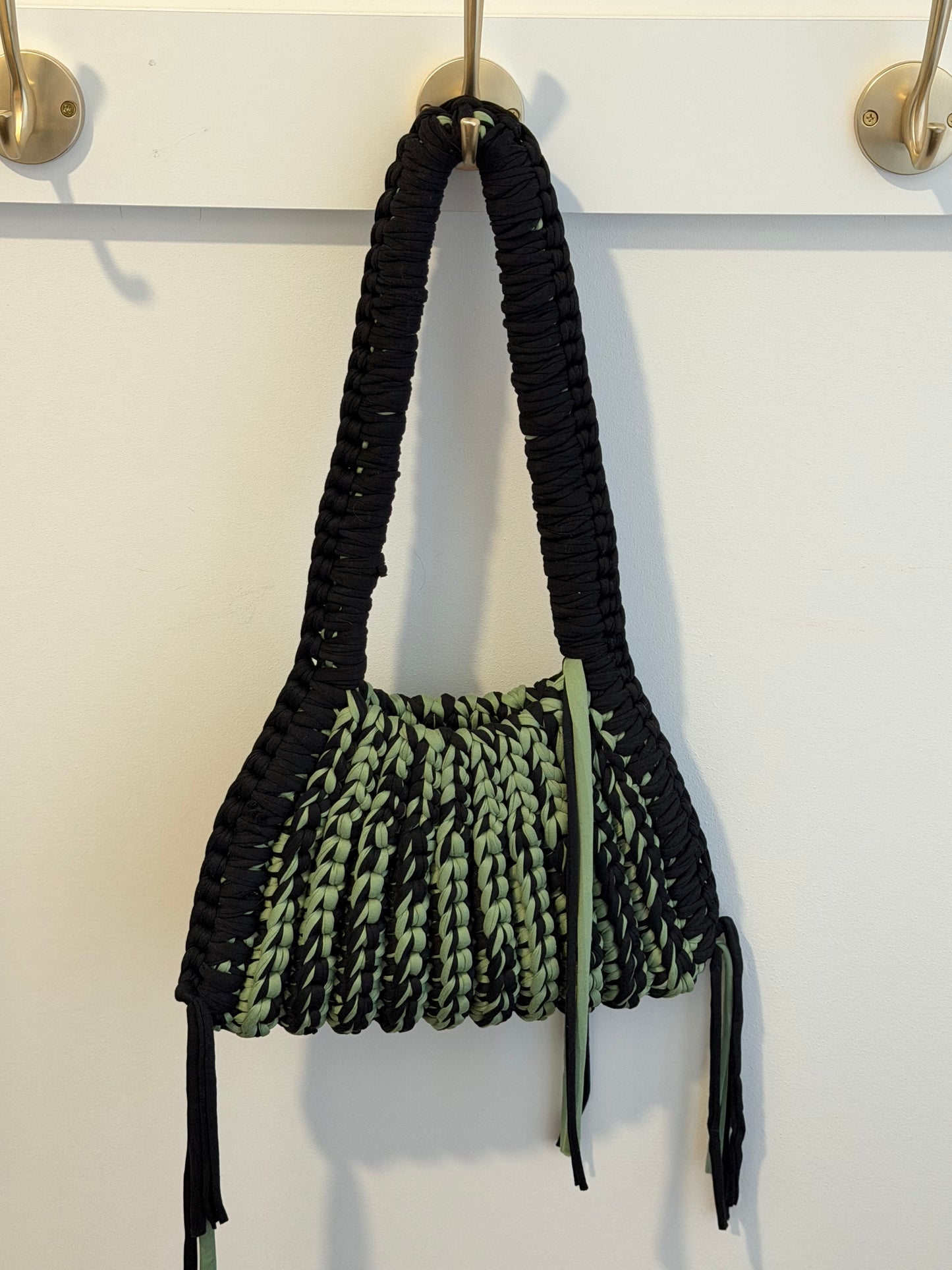 CLEO Shoulder Bag - Lizard Green Striped