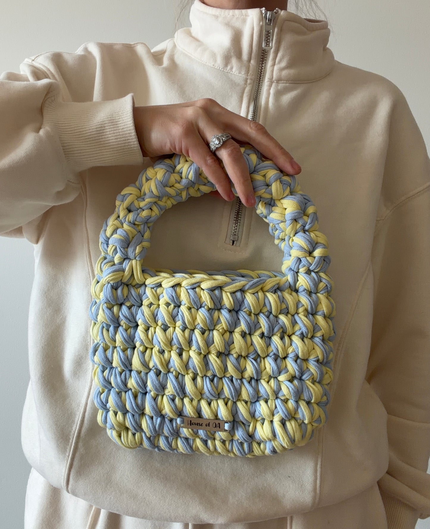 Mini MUSHROOM Handbag - Blue Yellow