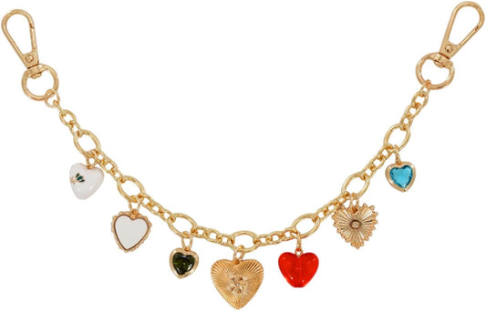 Gold Heart Bag Charms Chain