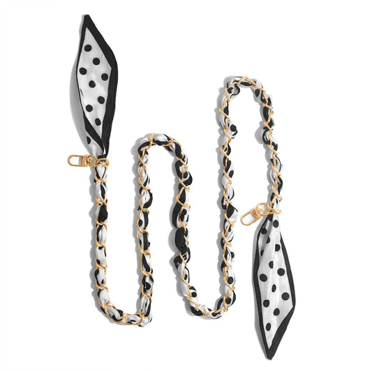 Purse Straps with Woven Silk Scarf