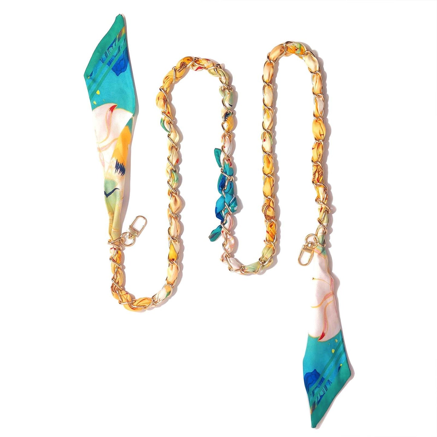 Purse Straps with Woven Silk Scarf