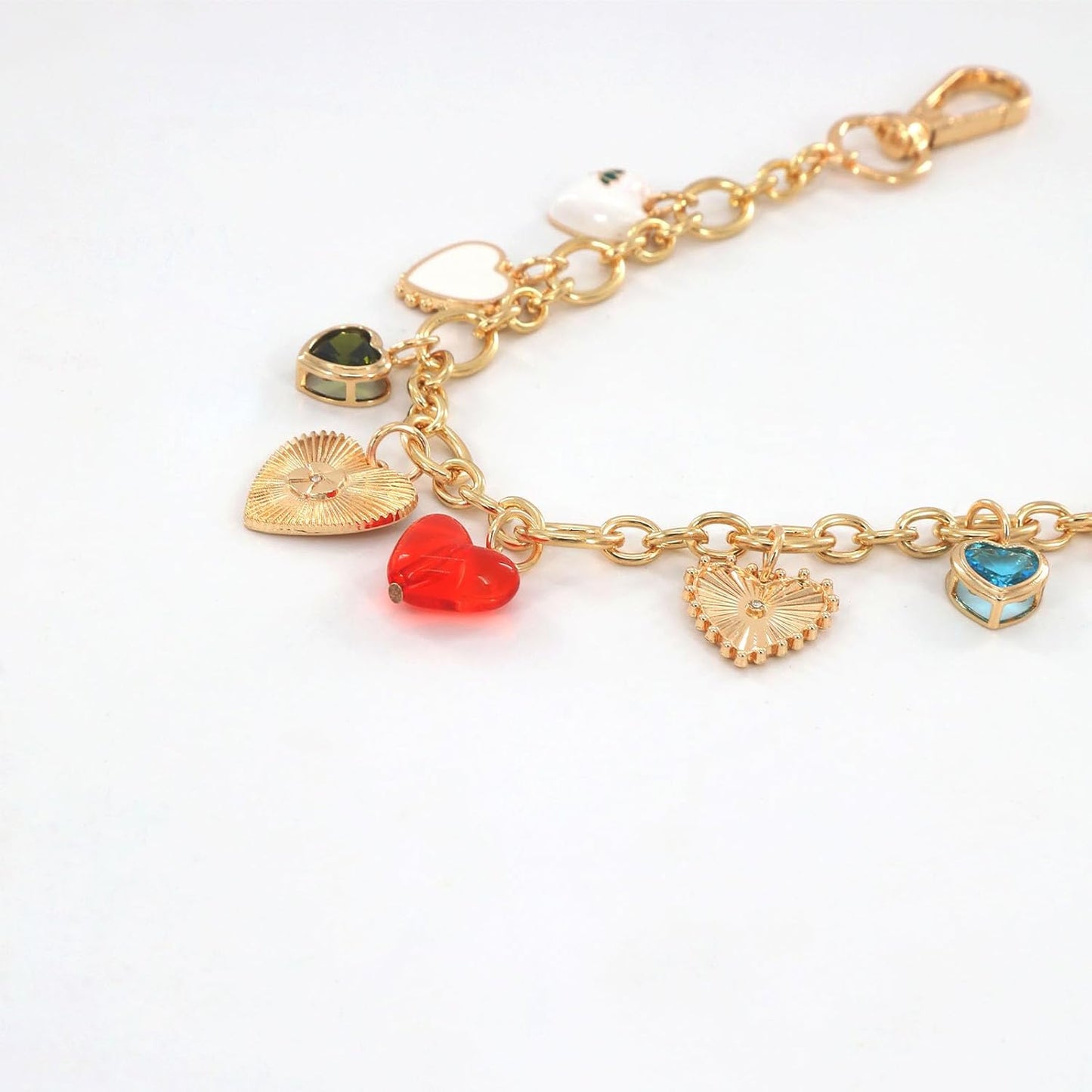 Gold Heart Bag Charms Chain