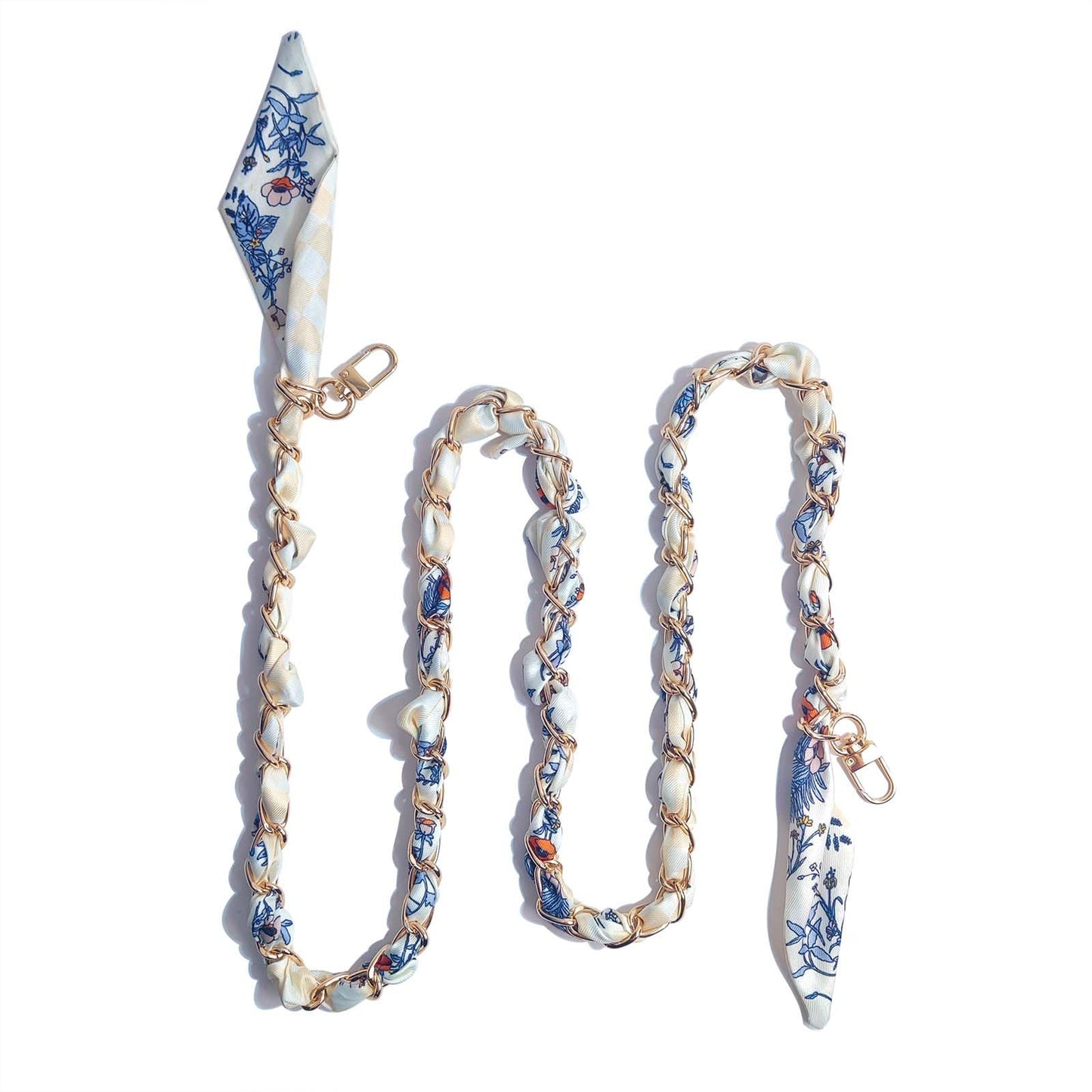 Purse Straps with Woven Silk Scarf