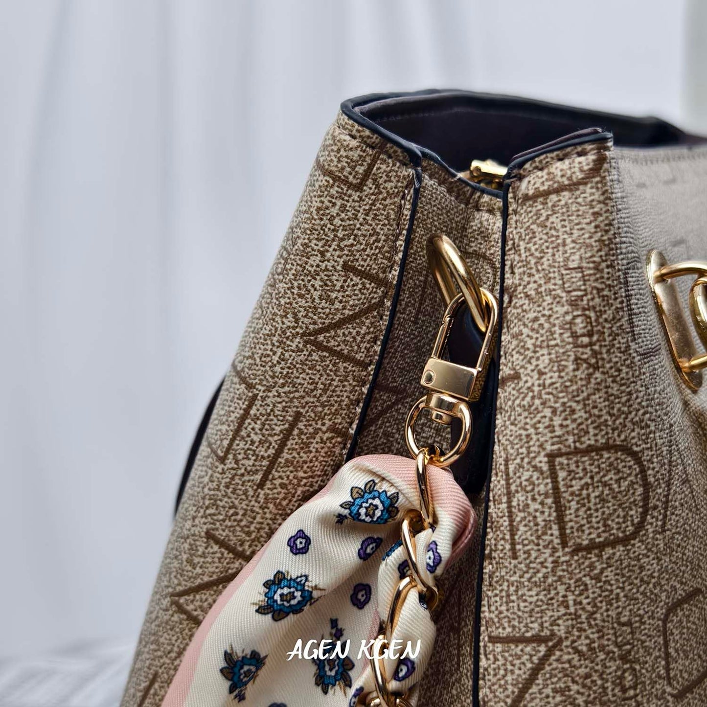 Purse Straps with Woven Silk Scarf