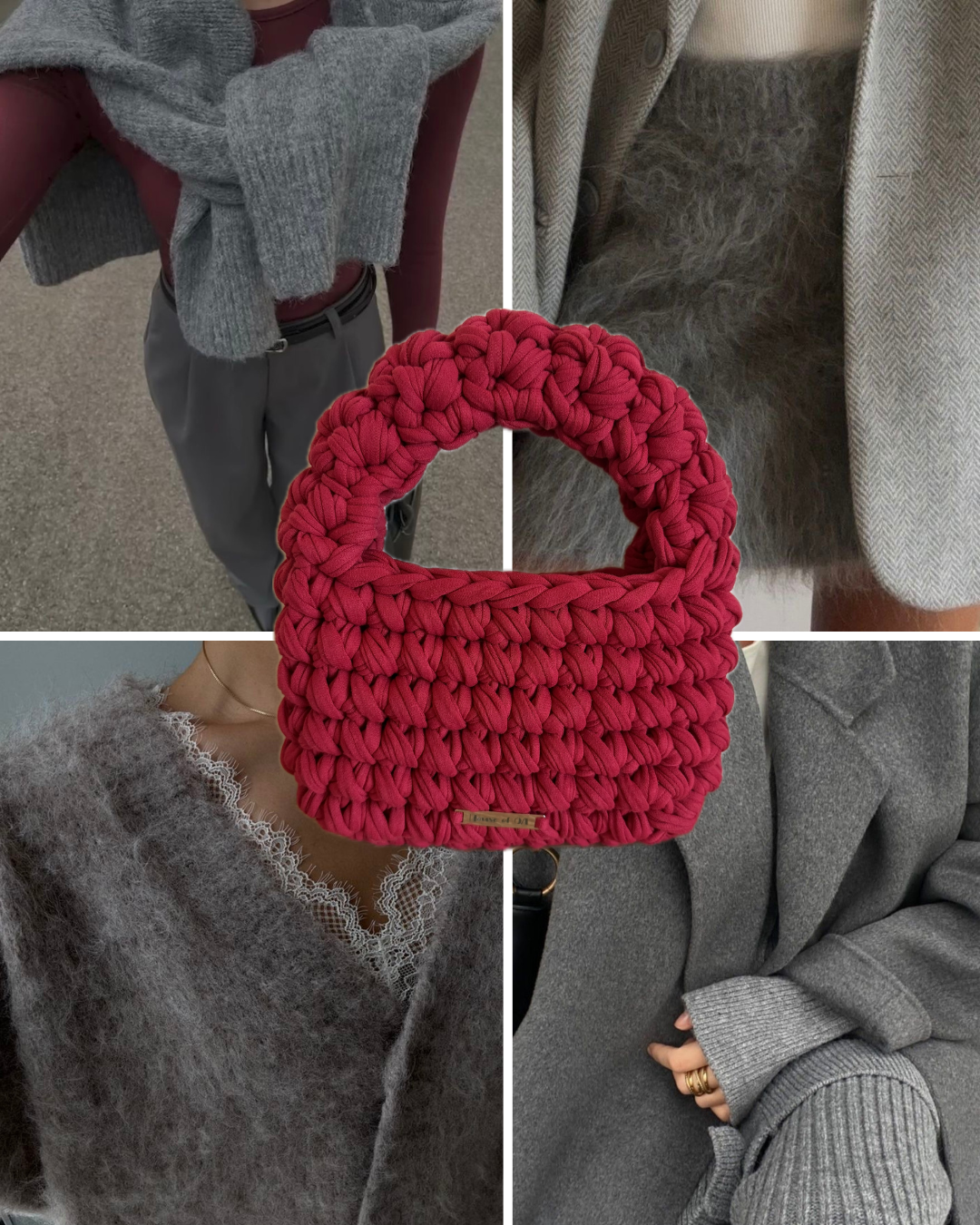 Mini MUSHROOM Handbag - Ruby Red