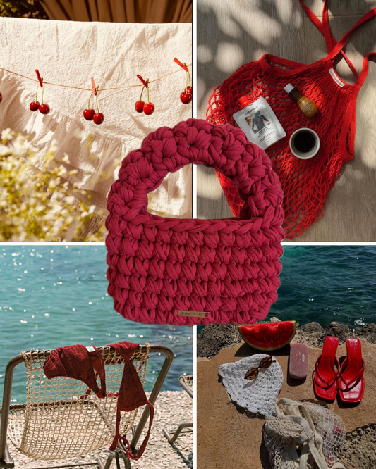 Mini MUSHROOM Handbag - Ruby Red