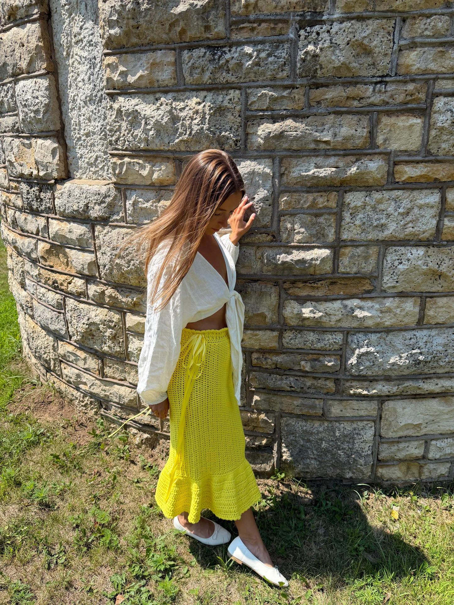 Cotton Midi Ruffle Skirt- Multiple Colors