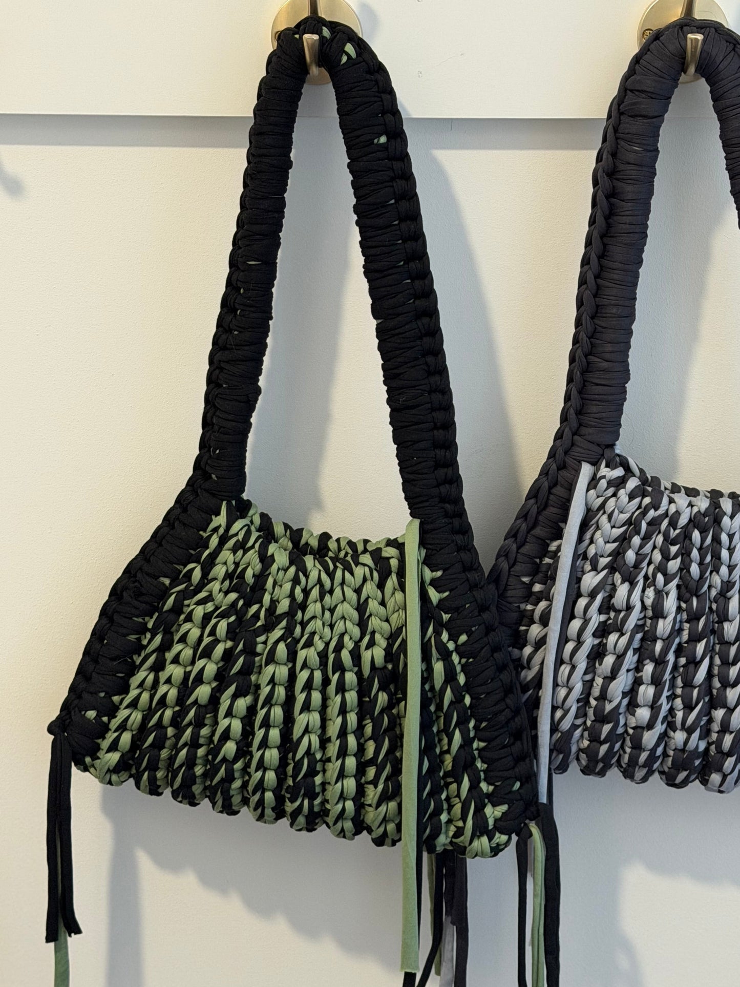 CLEO Shoulder Bag - Lizard Green Striped