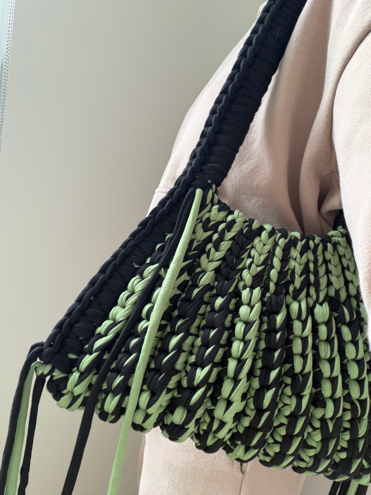 CLEO Shoulder Bag - Lizard Green Striped