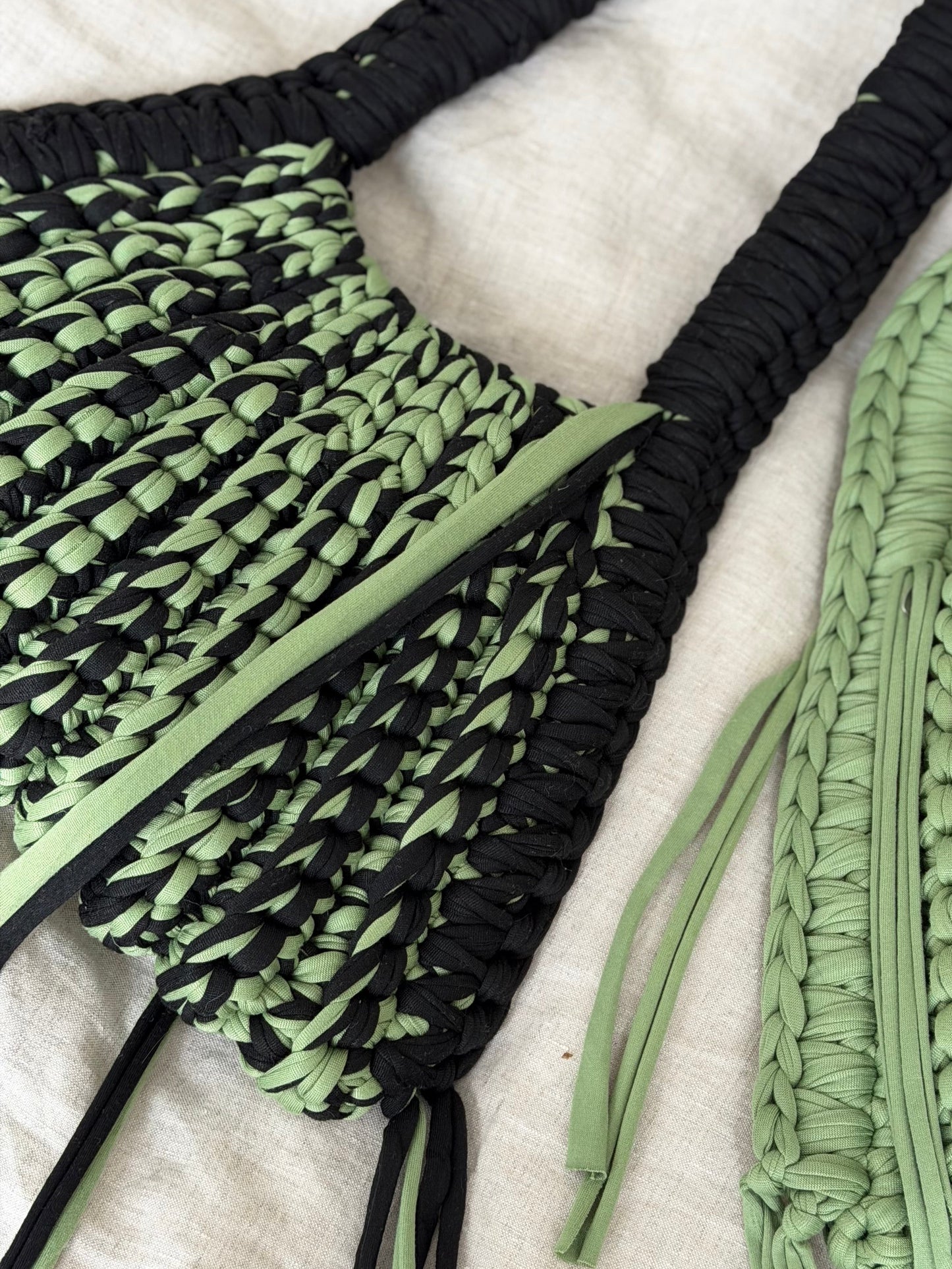 CLEO Shoulder Bag - Lizard Green Striped