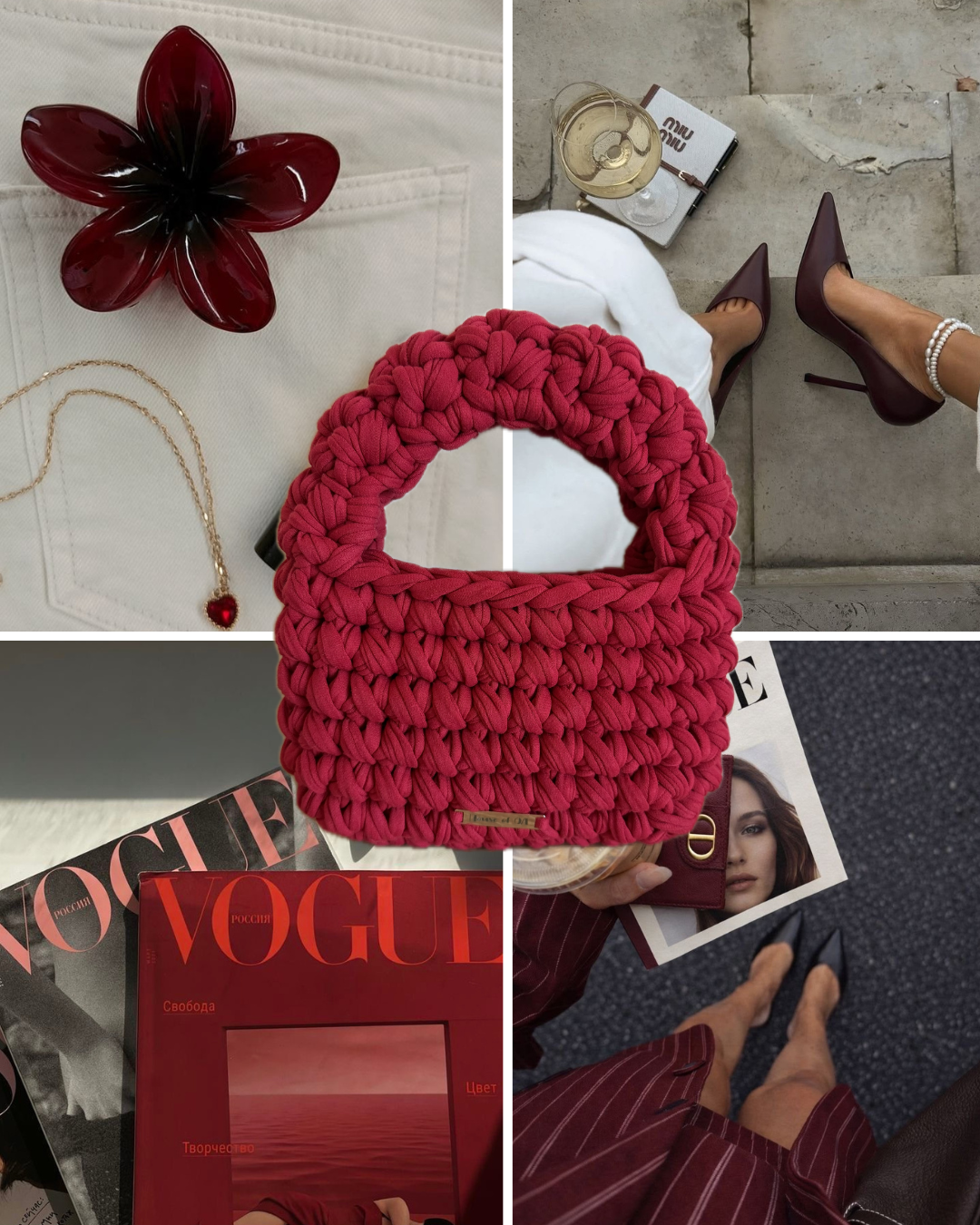 Mini MUSHROOM Handbag - Ruby Red