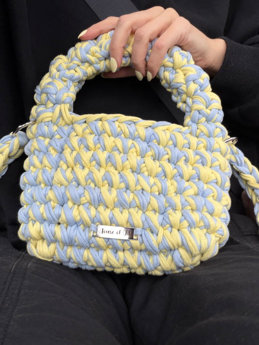 Mini MUSHROOM Handbag - Blue Yellow