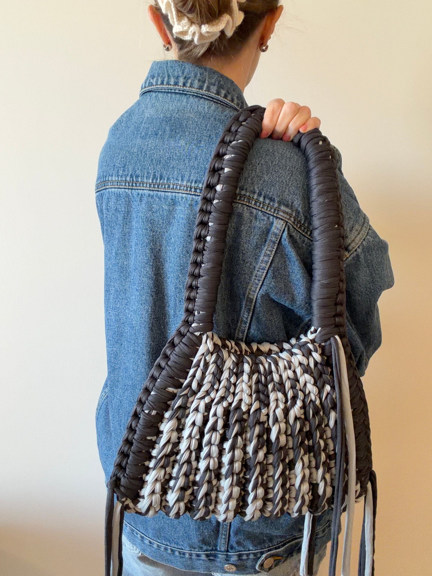 CLEO Shoulder Bag - Denim Blue Striped