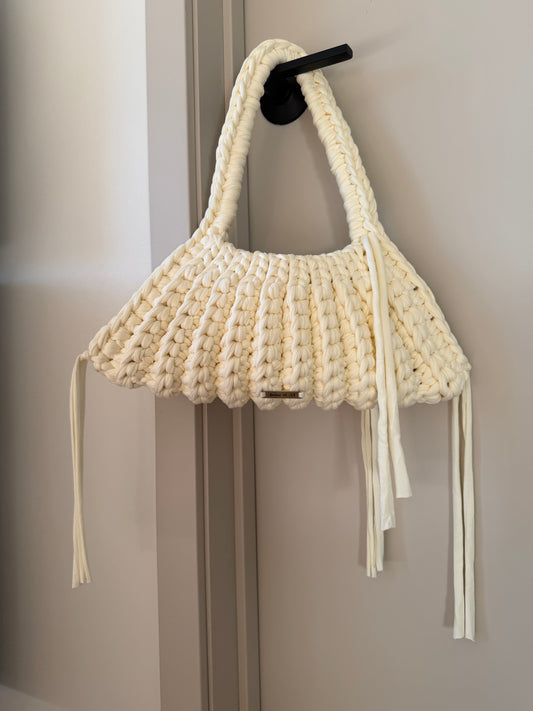 CLEO Loose Ends Shoulder Bag - Milky White