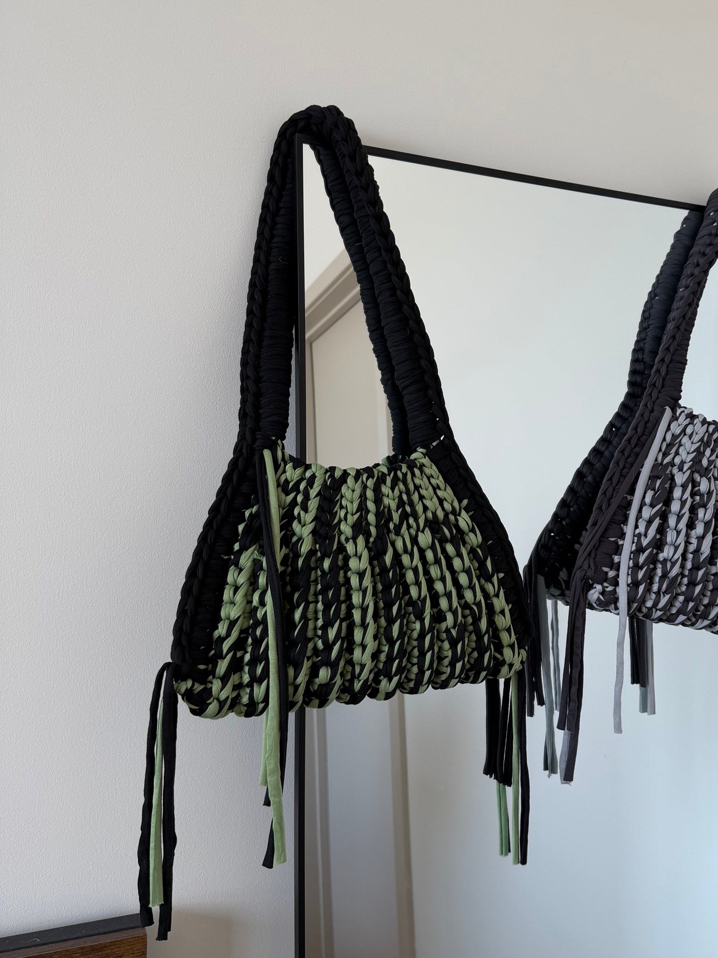 CLEO Shoulder Bag - Lizard Green Striped