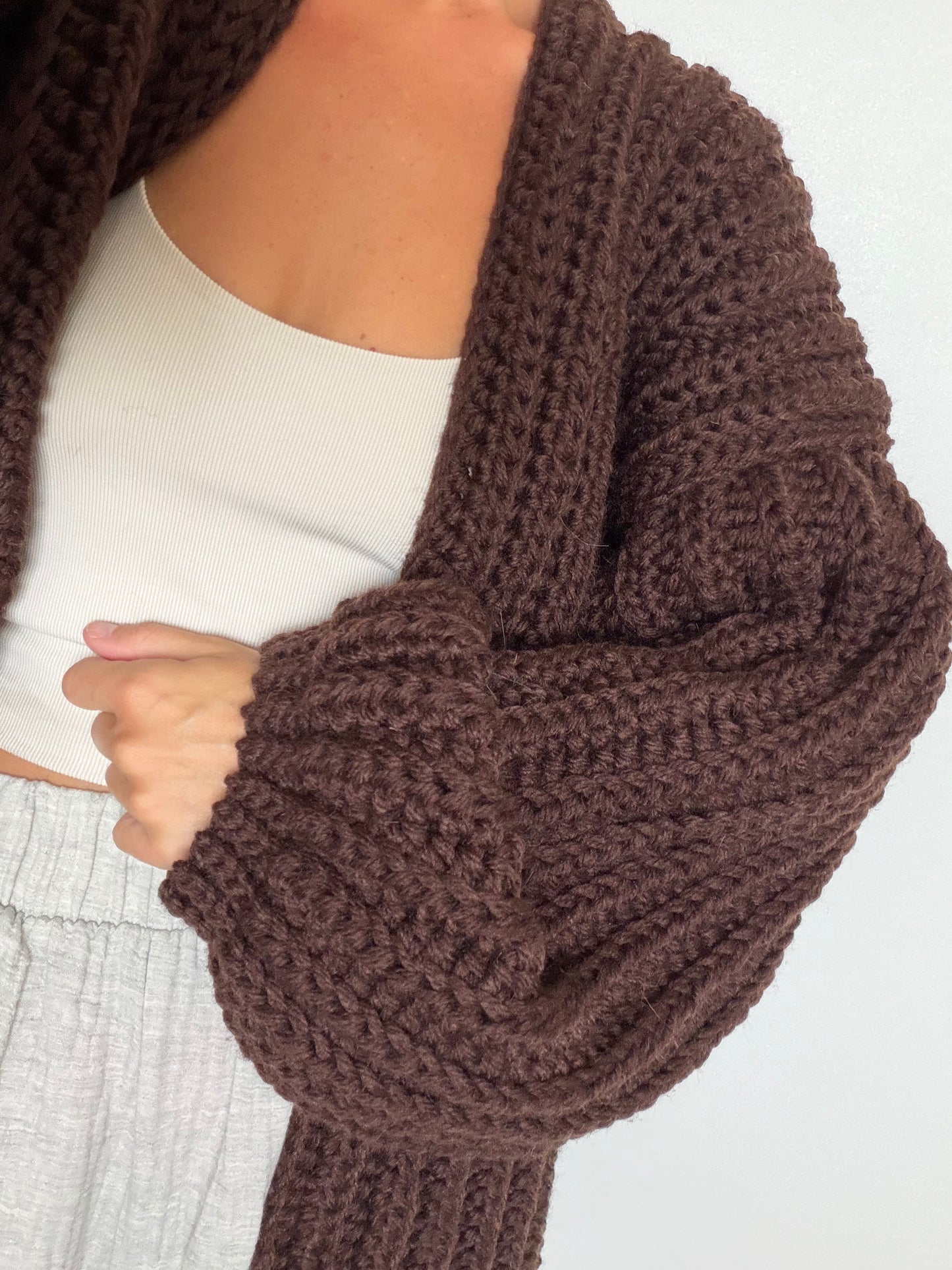 Chunky Wool Cardigan - Mid Length Straight