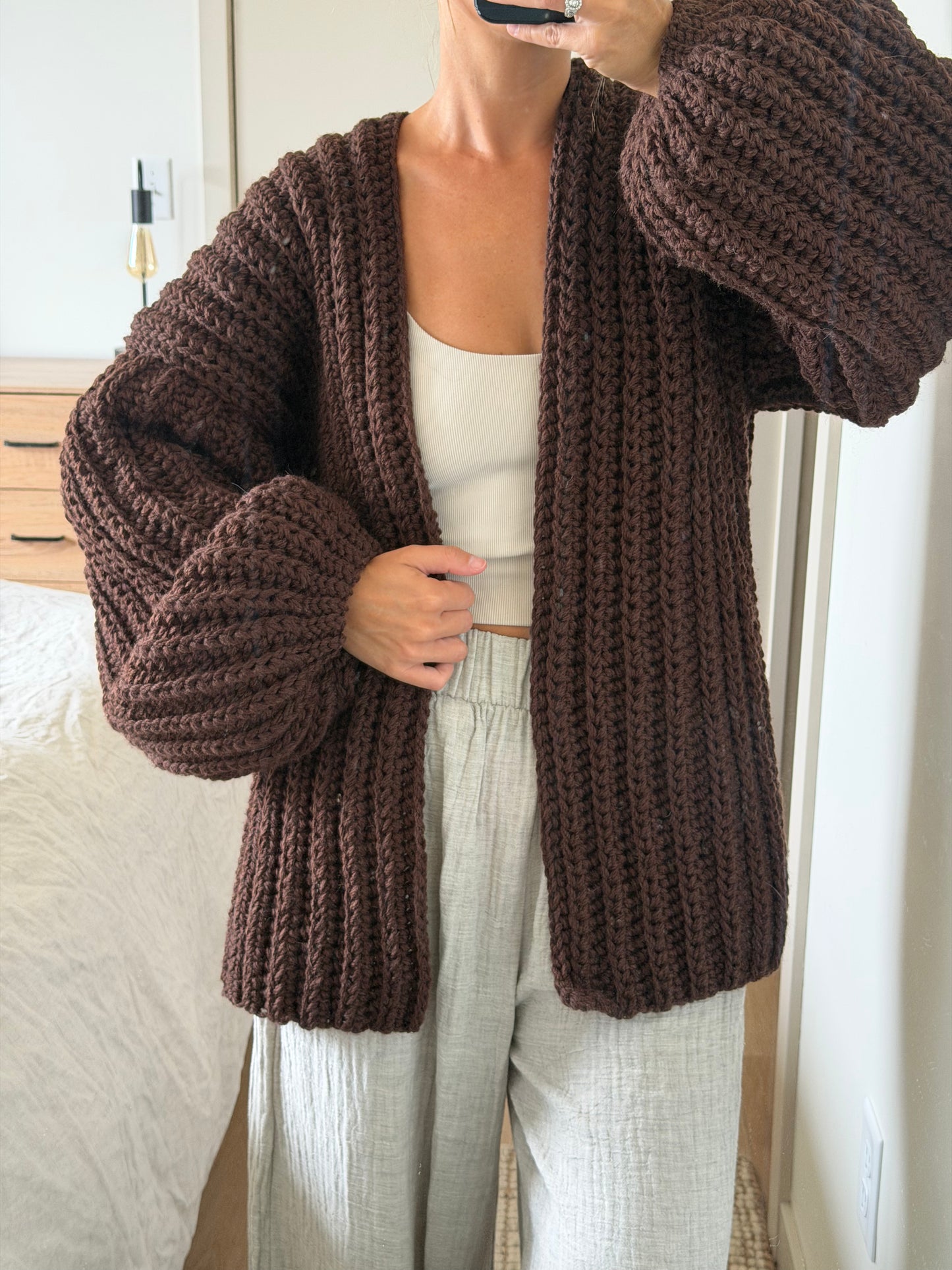 Chunky Wool Cardigan - Mid Length Straight