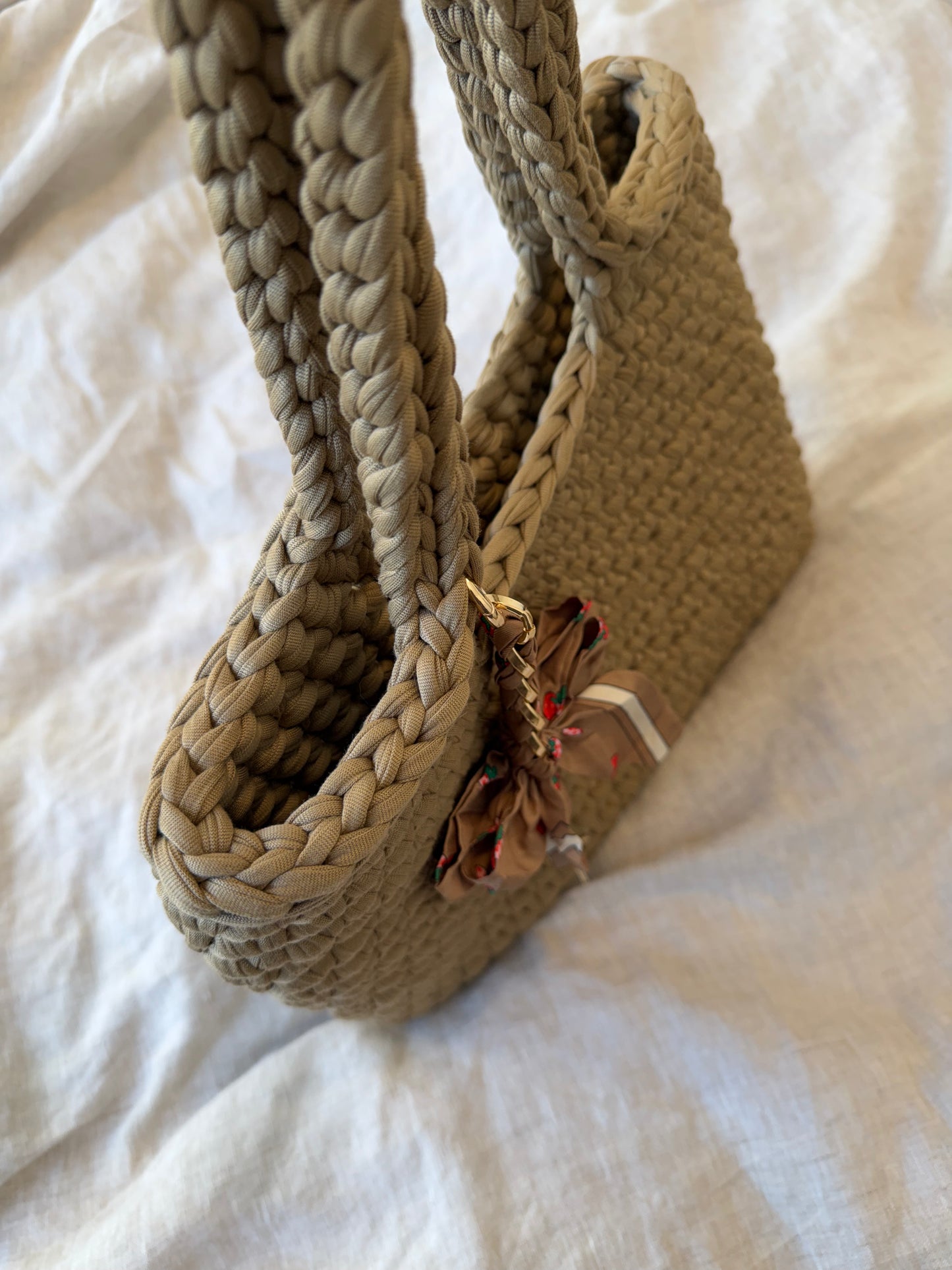 Tote Shoulder Bag - khaki Beige