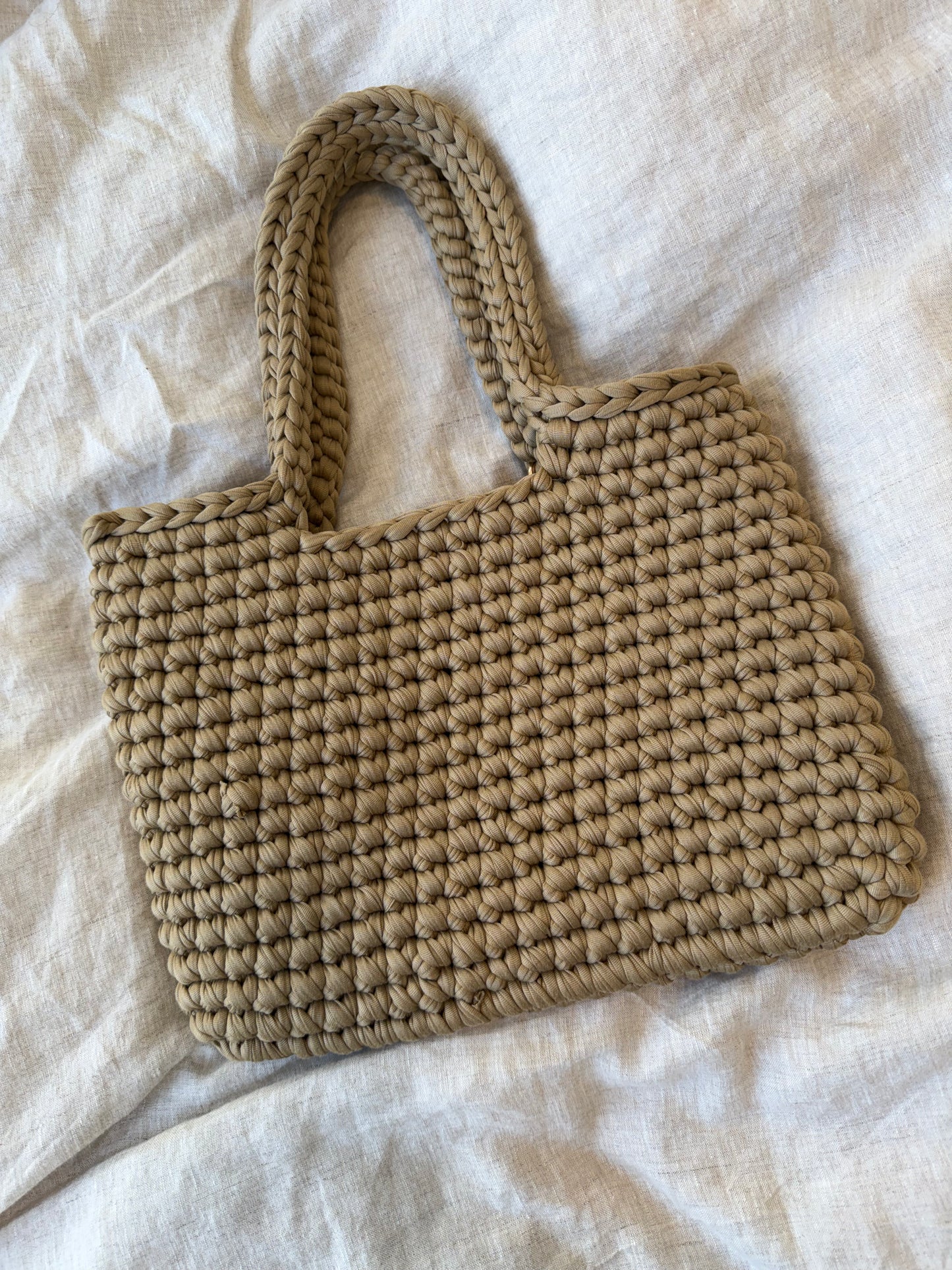Tote Shoulder Bag - khaki Beige