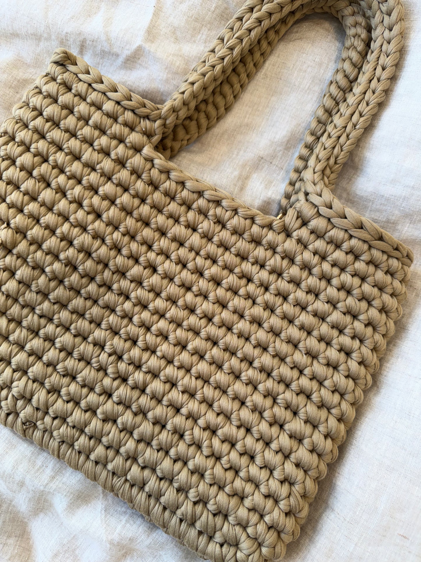 Tote Shoulder Bag - khaki Beige