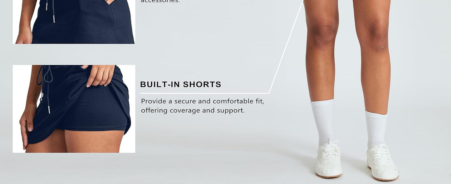 Golf Athletic Skort - Skirt With Built In Shorts.